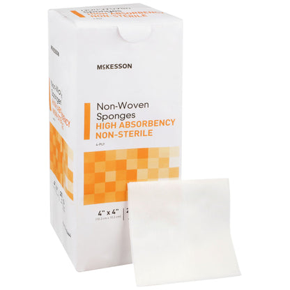 McKesson Nonwoven Sponge, 4 x 4 Inch, Four Ply