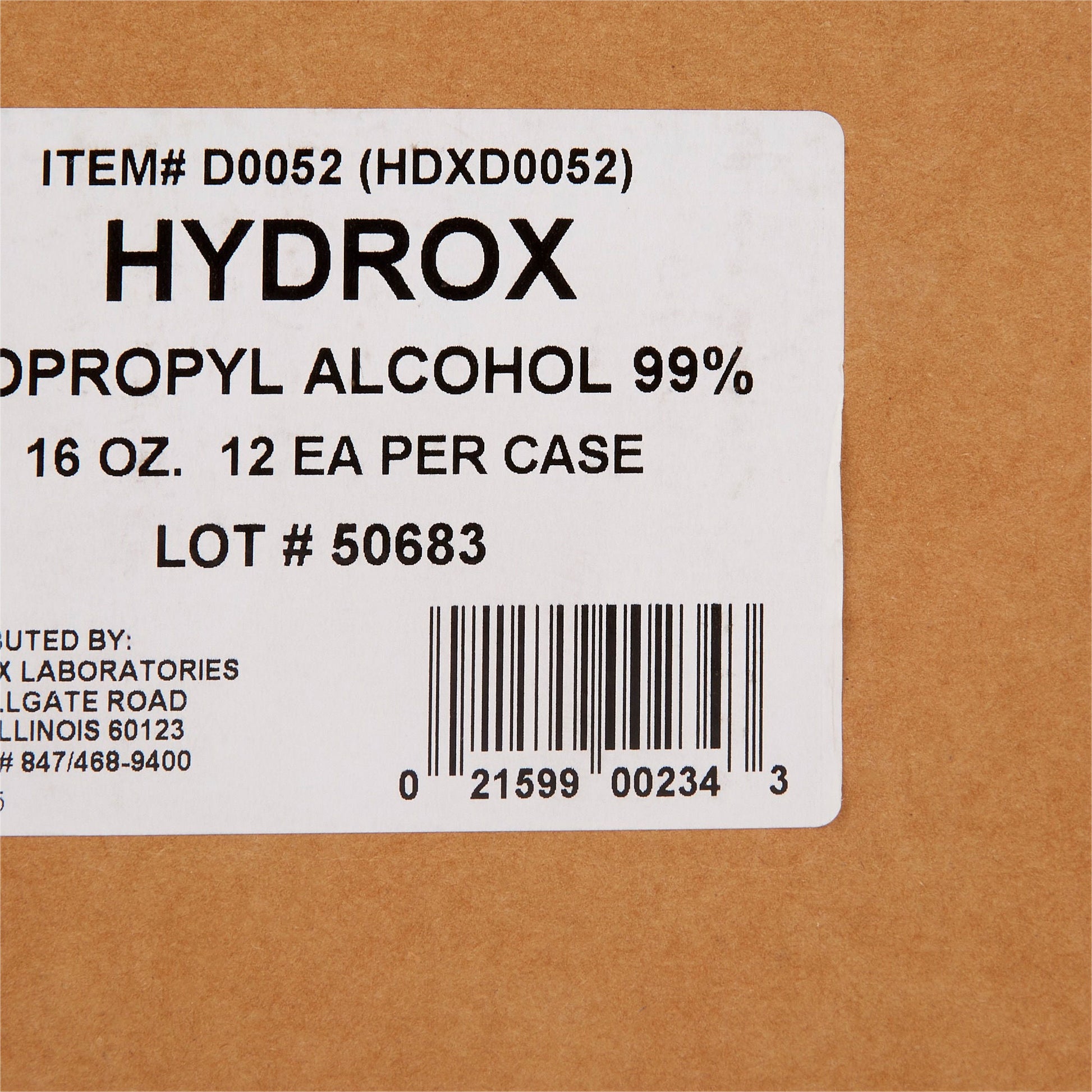 Hydrox 99% Isopropyl Alcohol for Technical Use, 16-ounce bottle