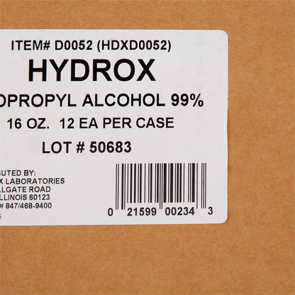 Hydrox 99% Isopropyl Alcohol for Technical Use, 16-ounce bottle