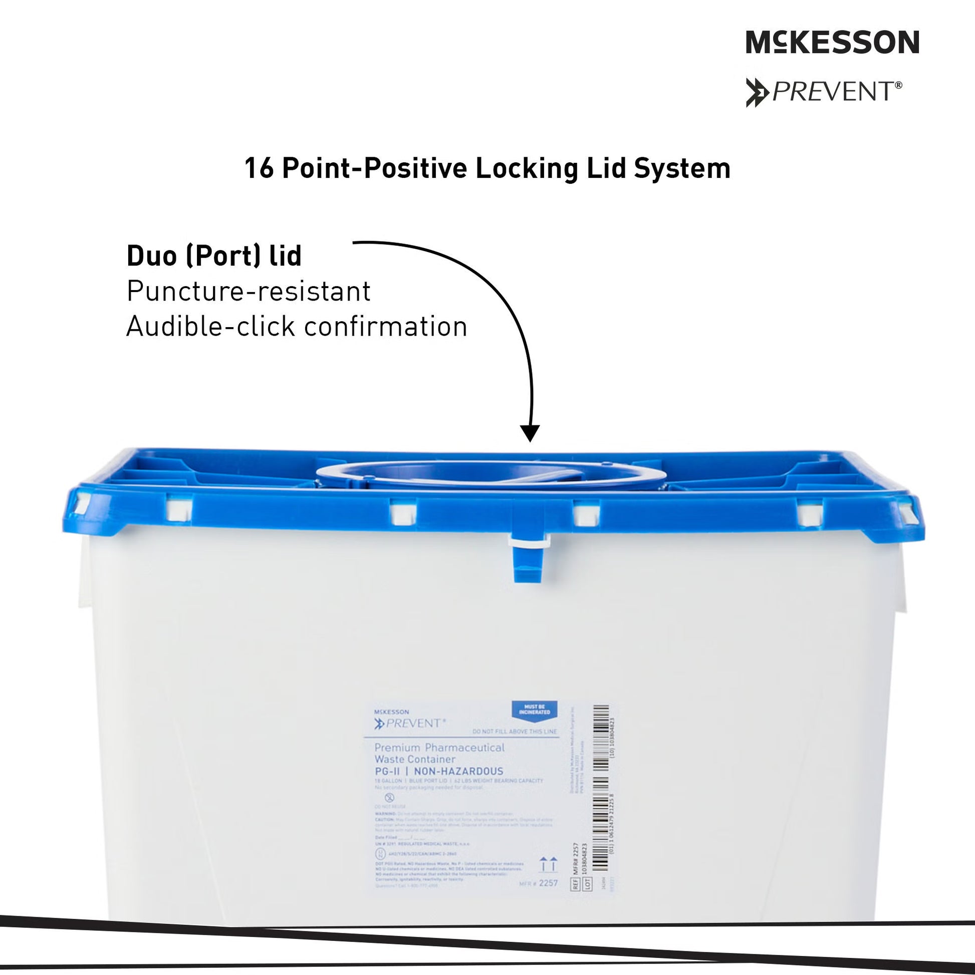 McKesson Prevent® Pharmaceutical Waste Container, 18 Gallon Capacity