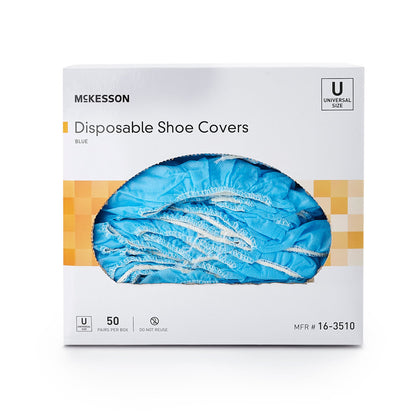 McKesson Shoe Cover, One Size Fits Most Shoe, High, Nonskid Sole, Blue