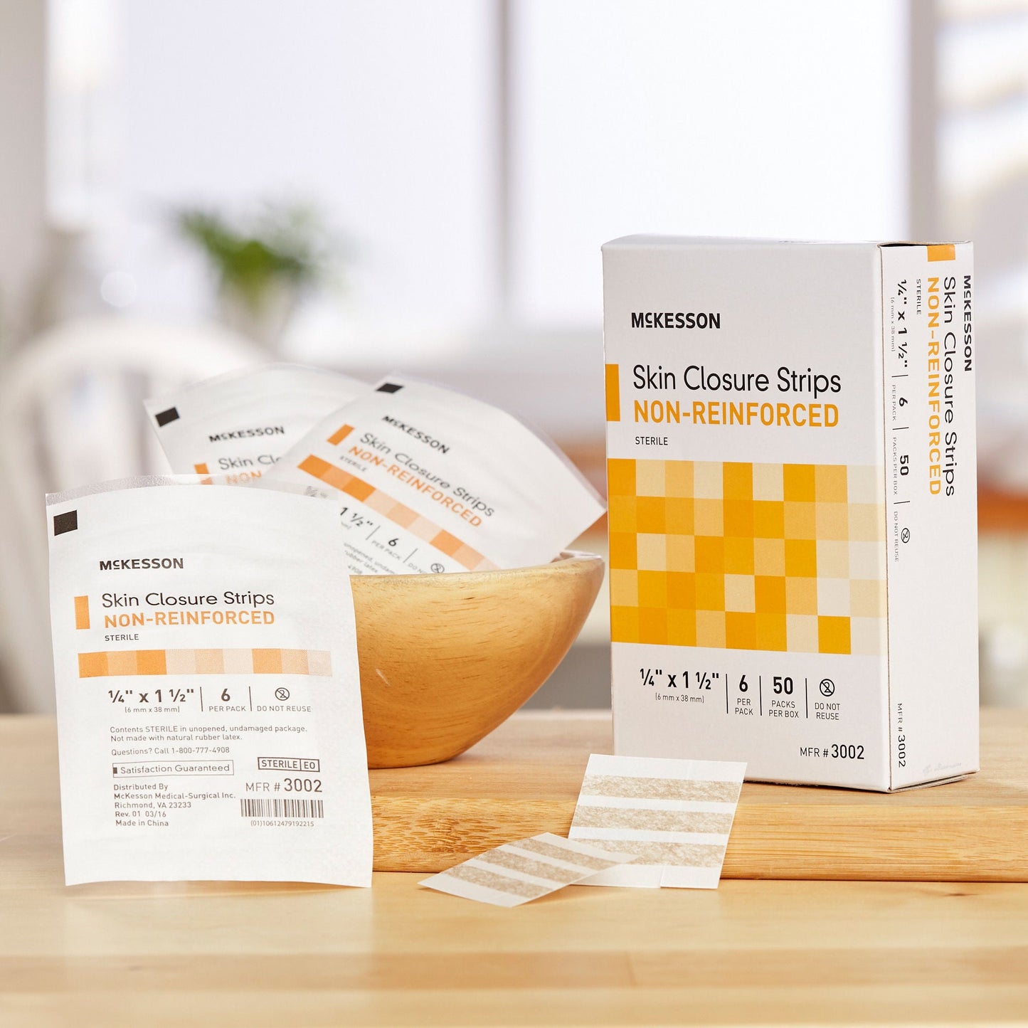 McKesson Nonreinforced Skin Closure Strip, 1/4 x 1-1/2 Inch