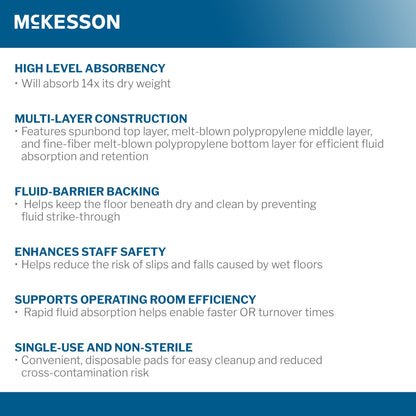 Anti-Static Anti-Fatigue Floor Mat McKesson 28 Inch X 40 Foot Heavy Absorbency White Spunbond / Melt-Blown Polypropylene