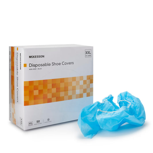 McKesson Shoe Covers, 2X-Large, Nonskid Sole, Blue
