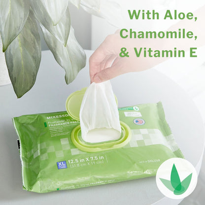 McKesson Flushable* Wet Wipes XL - Scented, 48 Wet Wipes per Pack