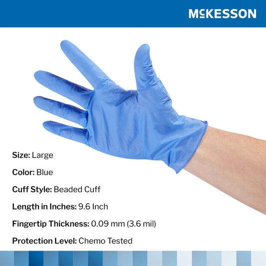 McKesson Confiderm® 3.5C Nitrile Exam Glove, Large, Blue
