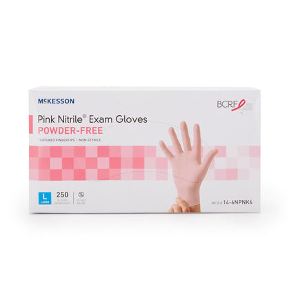 McKesson Pink Nitrile® Nitrile Exam Glove, Large, Pink