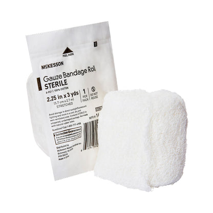 McKesson Sterile Fluff Bandage Roll, 2-1/4 Inch x 3 Yard, Six-Ply