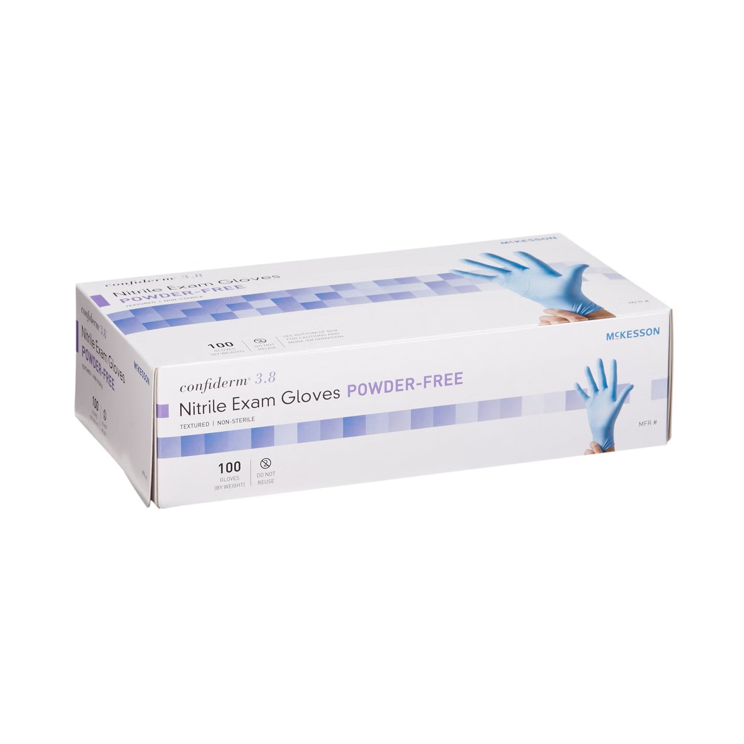 McKesson Confiderm® 3.8 Nitrile Exam Glove, Large, Blue