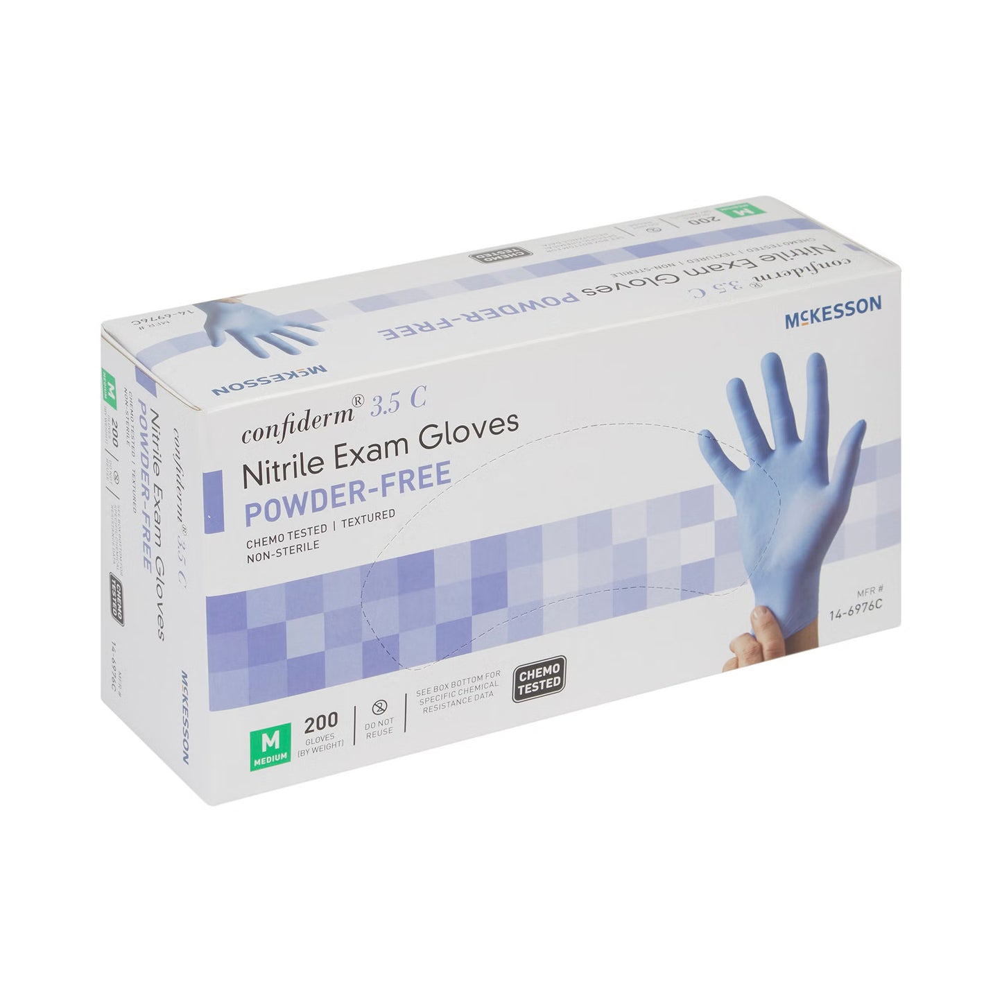 McKesson Confiderm® 3.5C Nitrile Exam Glove, Medium, Blue