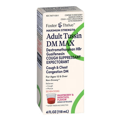 Foster & Thrive™ Adult Tussin DM Max Liquid, Raspberry & Menthol