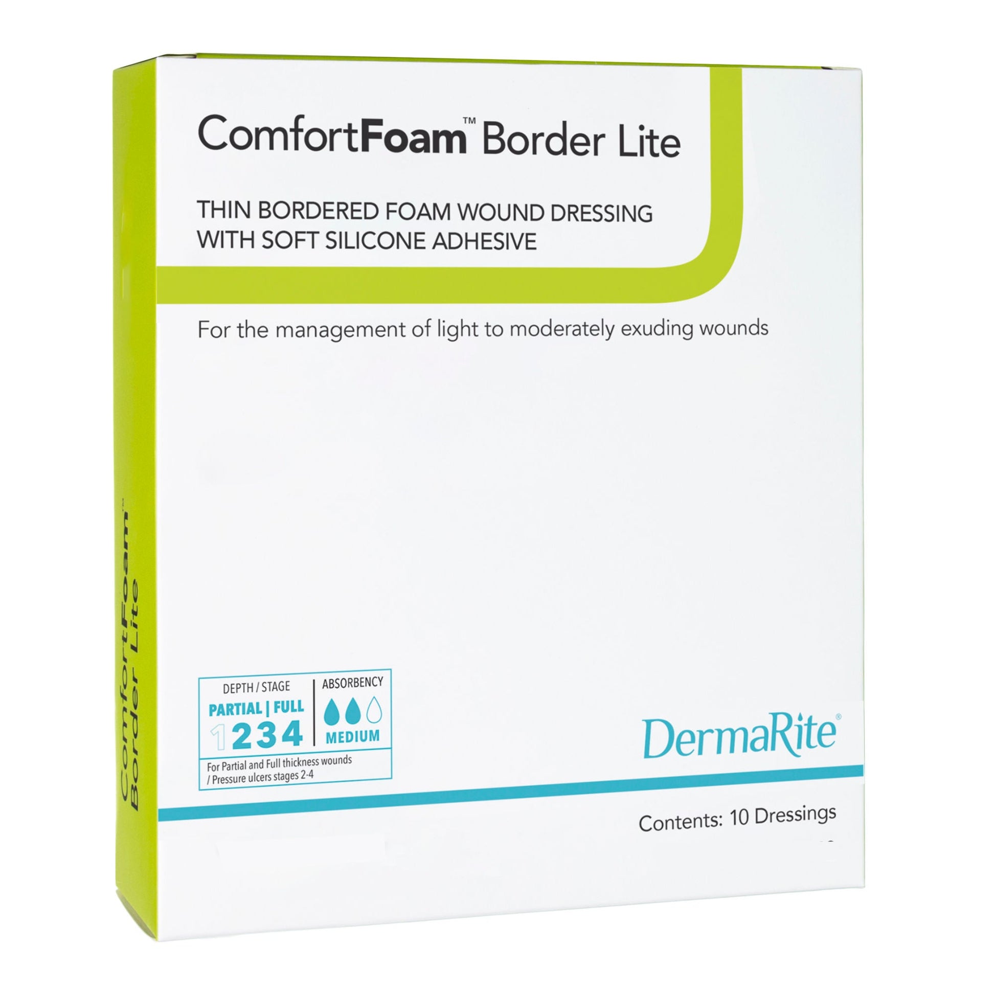 ComfortFoam™ Border Lite Thin Bordered Foam Wound Dressing, 2 x 2 Inch