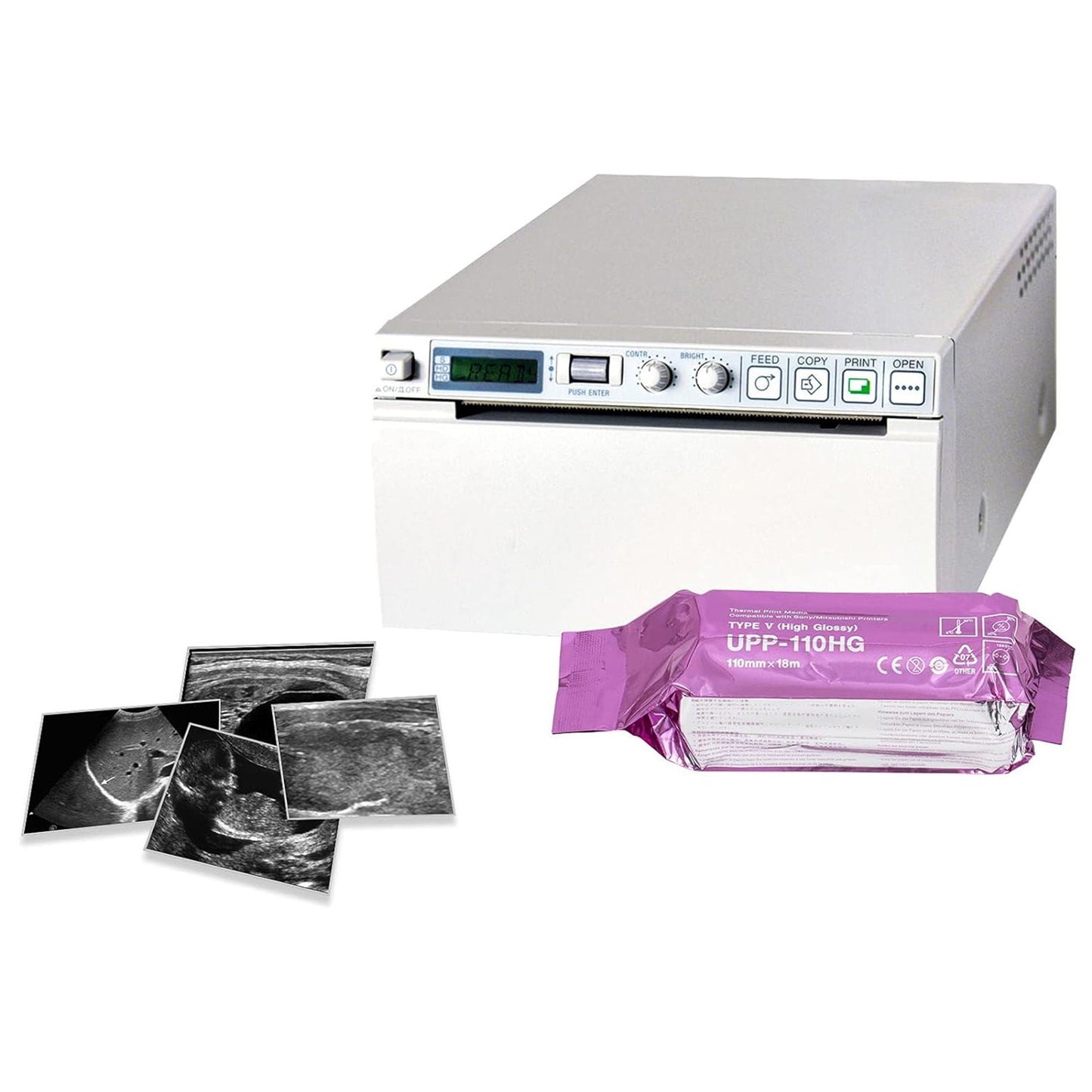 Ultrasound Video Paper Sony® Roll Black and White High Gloss Without Grid