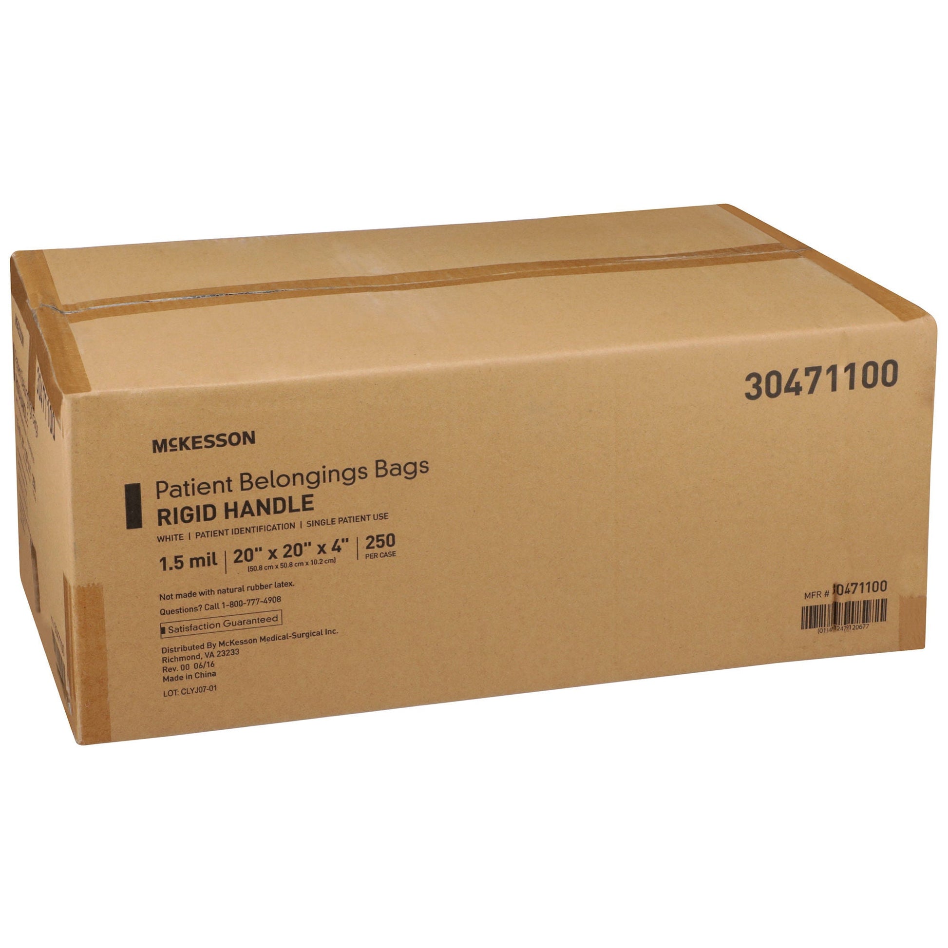McKesson Patient Belongings Bag With Snap Closure