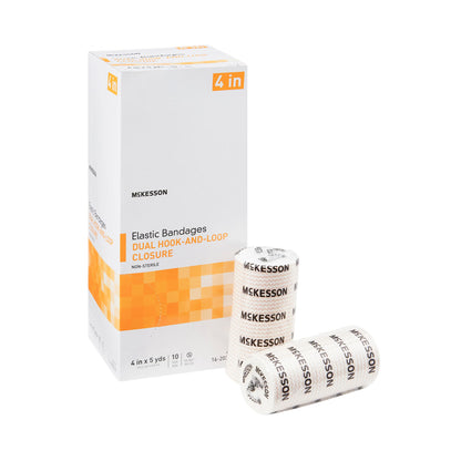 McKesson Double hook-and-loop closure Elastic Bandage, 4 Inch x 5 Yard