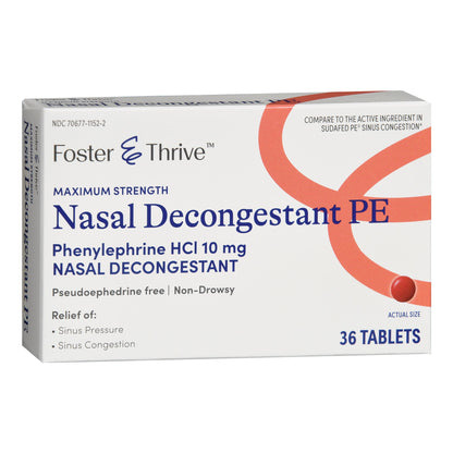 Foster & Thrive™ Nasal Decongestant PE Tablets Maximum Strength