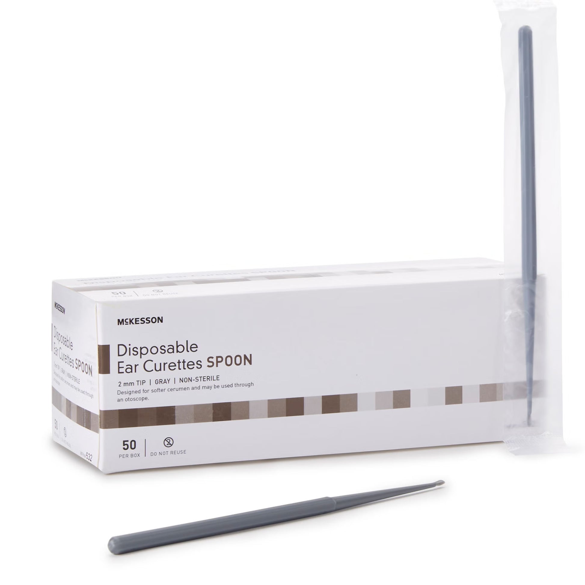 McKesson Ear Curette, 2 mm, Cup Tip