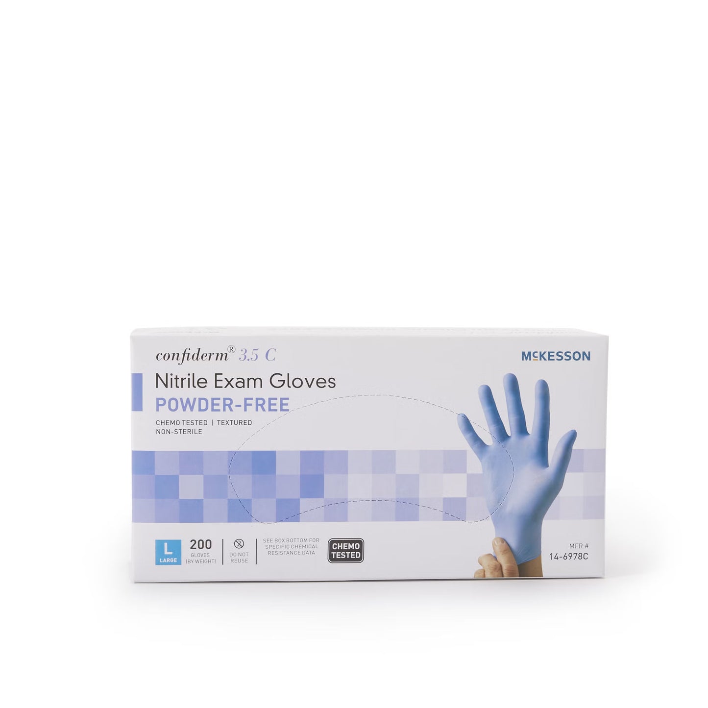 McKesson Confiderm® 3.5C Nitrile Exam Glove, Large, Blue