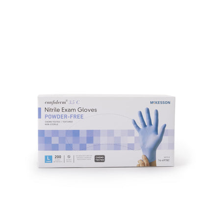 McKesson Confiderm® 3.5C Nitrile Exam Glove, Large, Blue