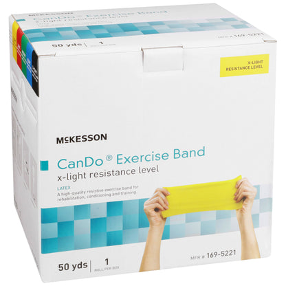 McKesson Exercise Resistance Band, Yellow, 5" x 50 Yard, Extra-Light Resistance