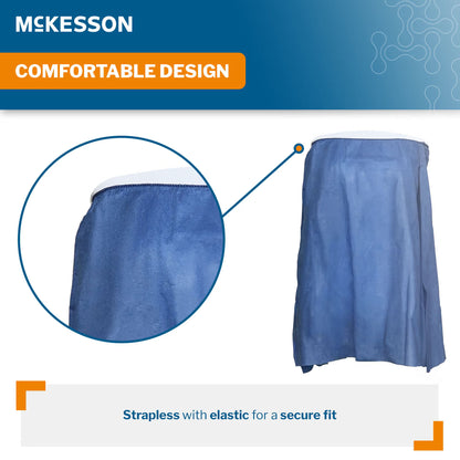 McKesson Strapless Exam Gown, One Size Fits Most, Blue, 2 x 2 Feet