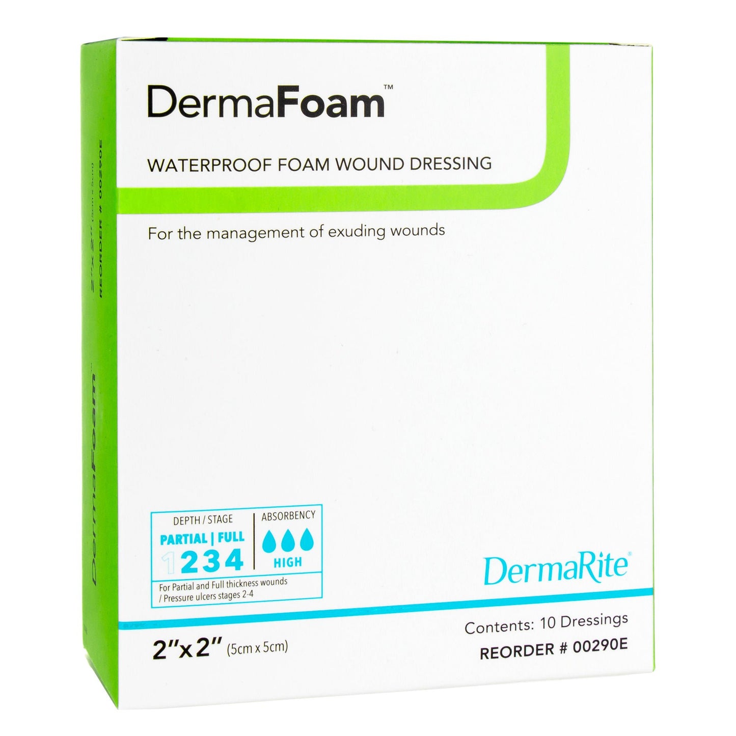 DermaFoam® Nonadhesive without Border Foam Dressing, 2 x 2 Inch