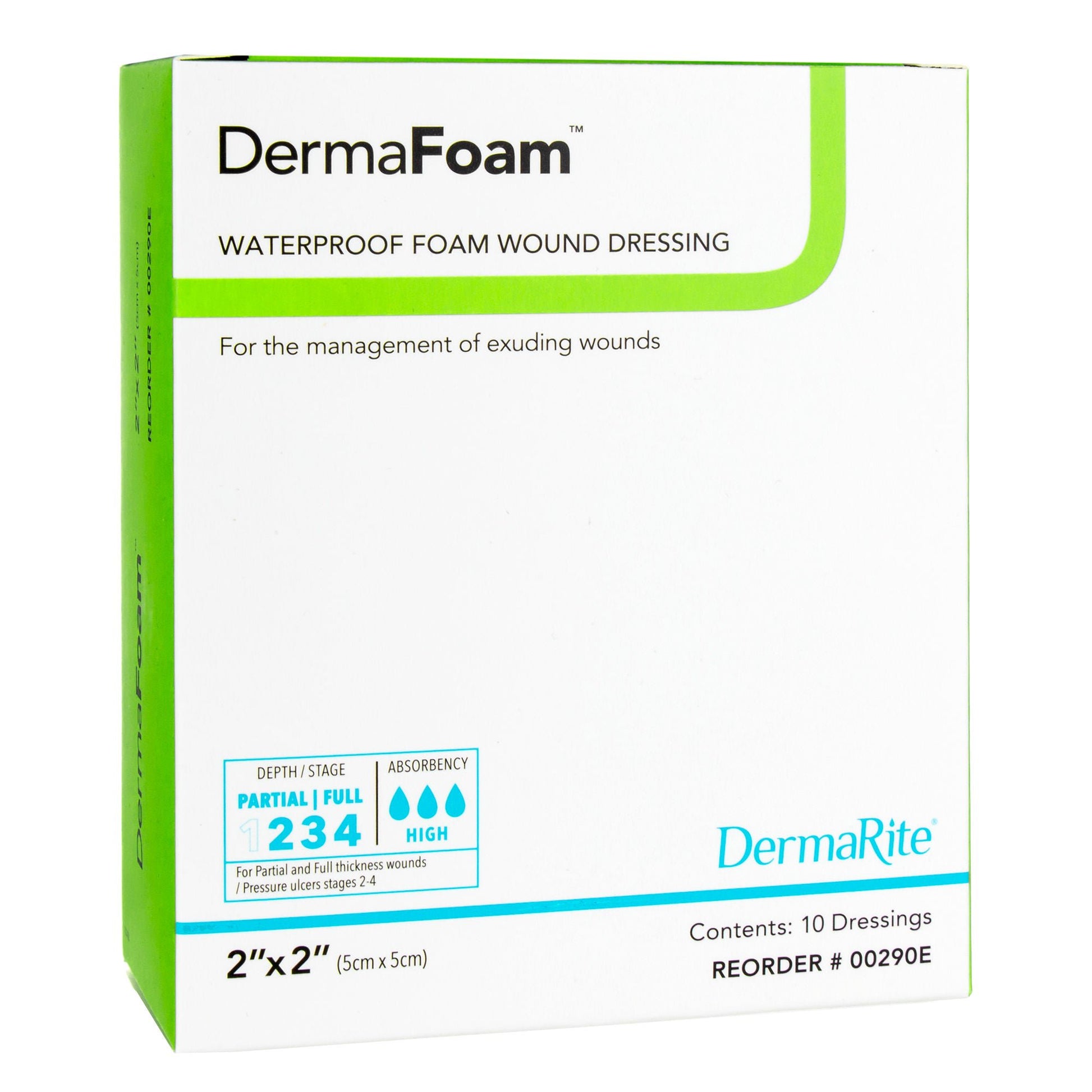 DermaFoam® Nonadhesive without Border Foam Dressing, 2 x 2 Inch
