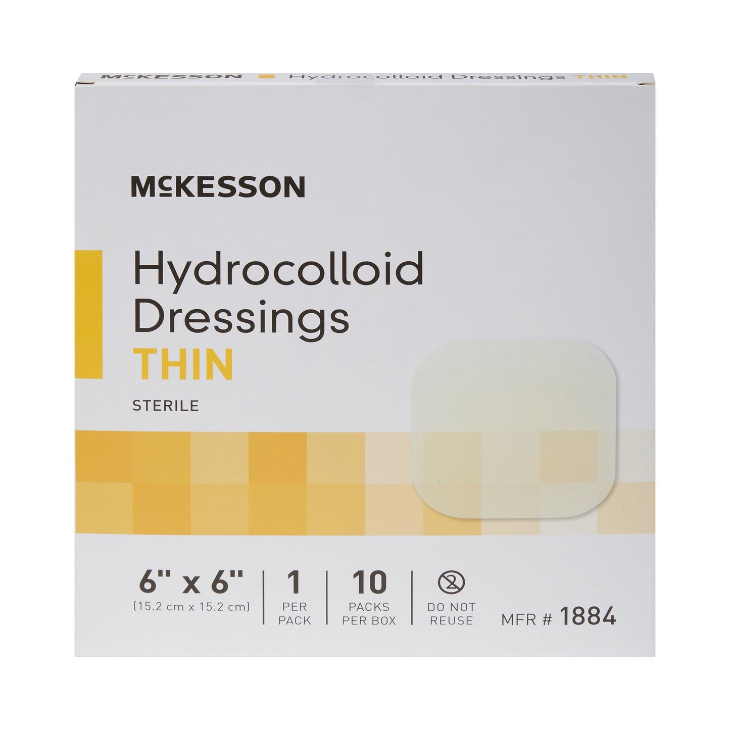 McKesson Hydrocolloid Dressing, 6 x 6 Inch