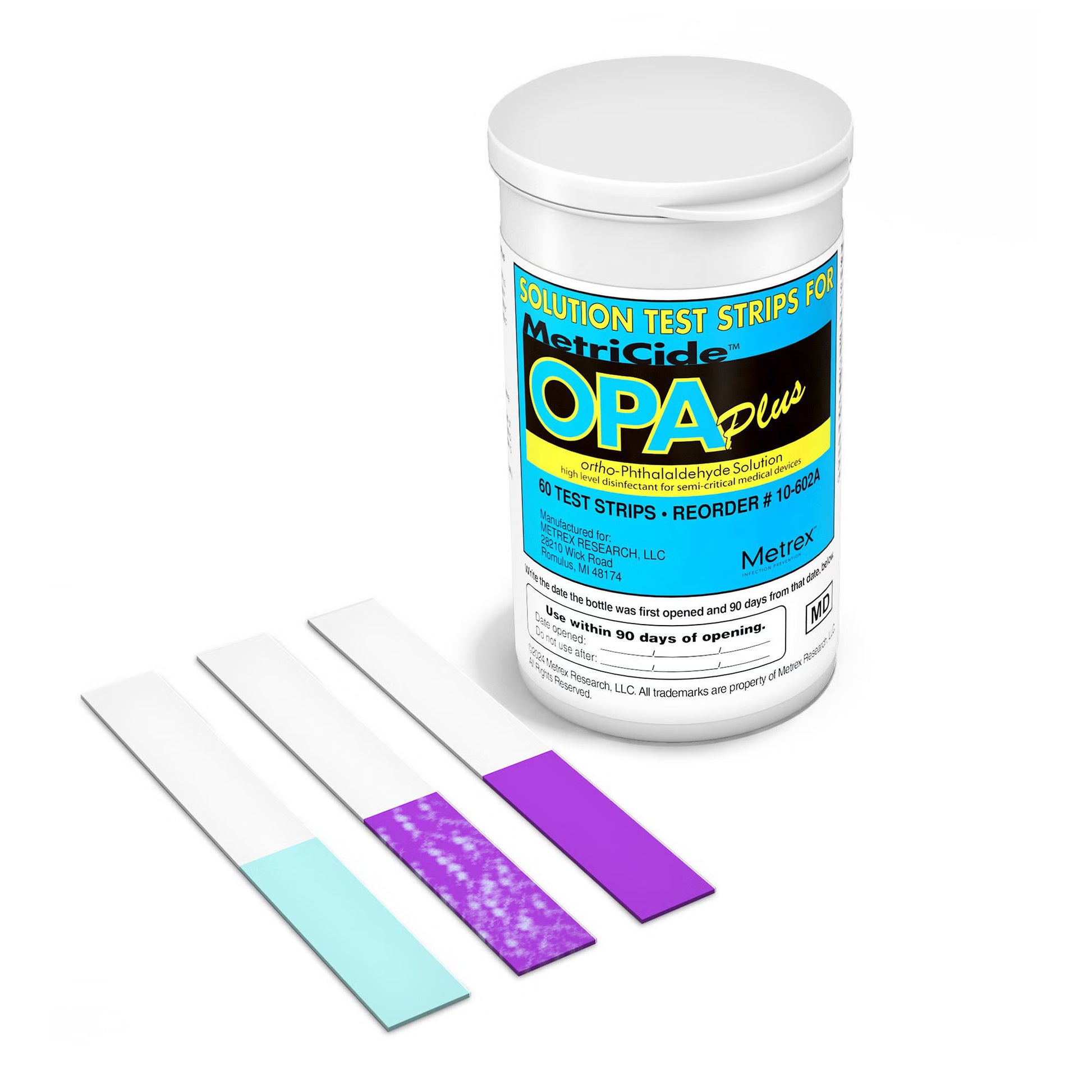 OPA Concentration Indicator MetriCide™ OPA Plus 60 Test Strips Single Use