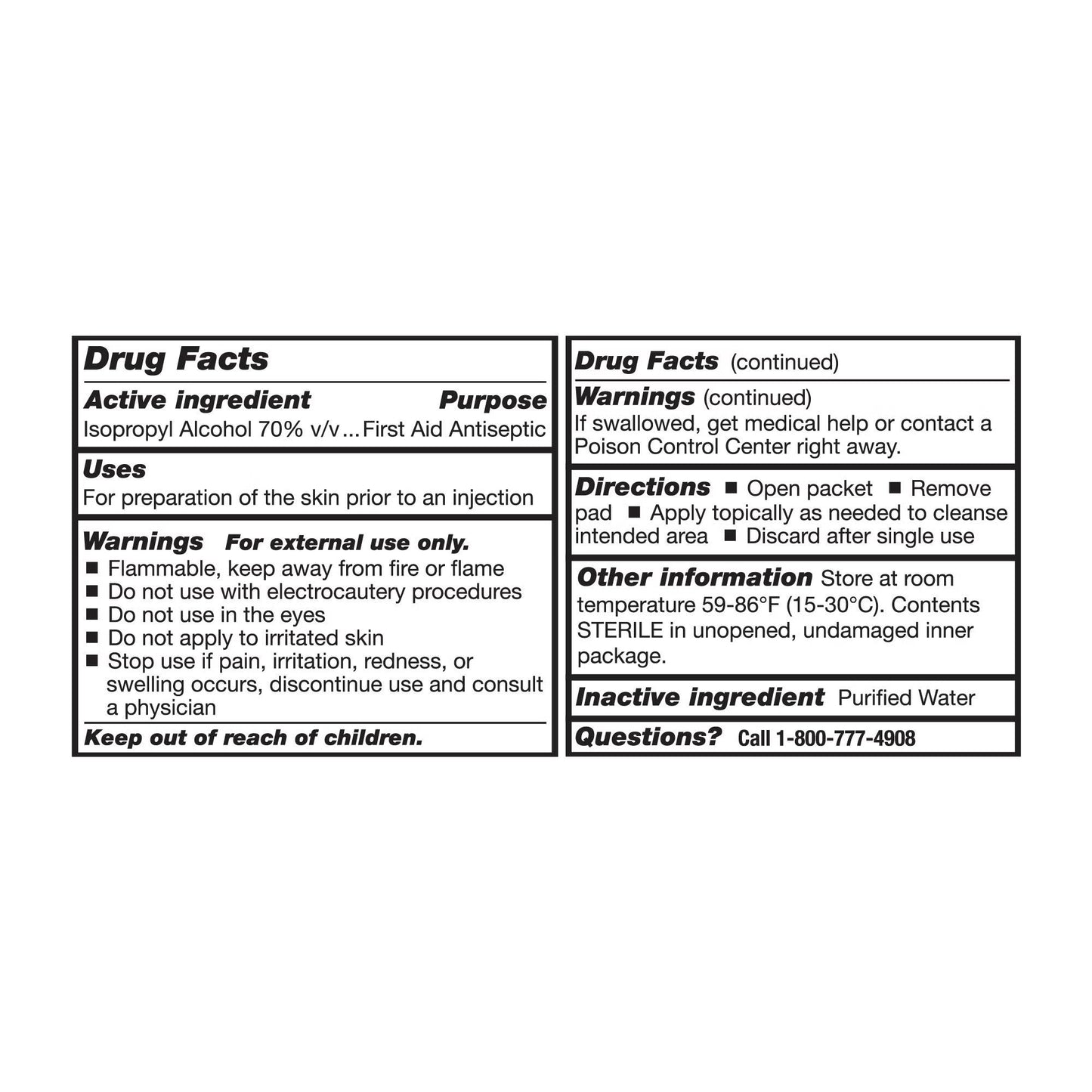 McKesson Alcohol Prep Pad Isopropyl Alcohol, 1-4/5 x 3-1/2 Inch