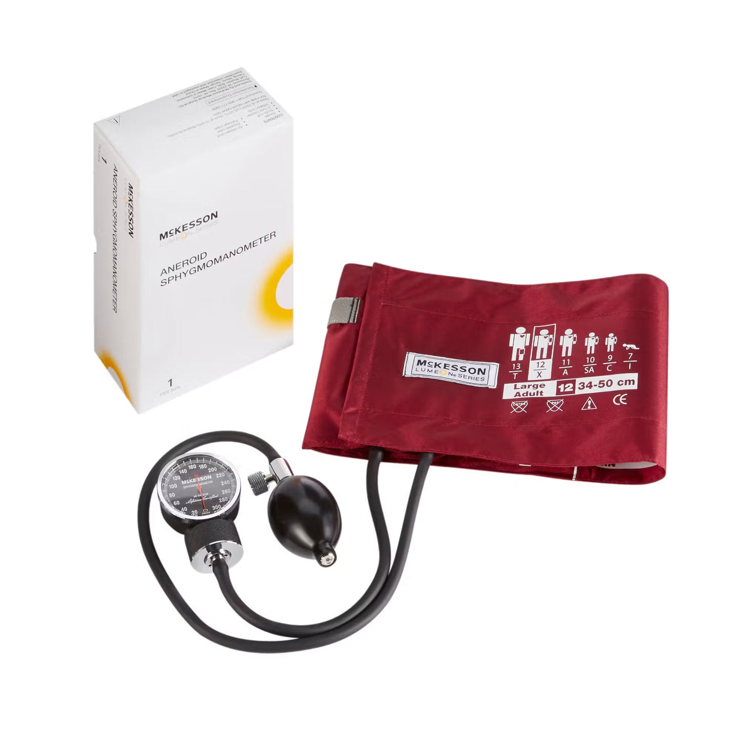 McKesson Lumeon Aneroid Sphygmomanometer with Large Cuff, 2-Tube, Pocket-Size