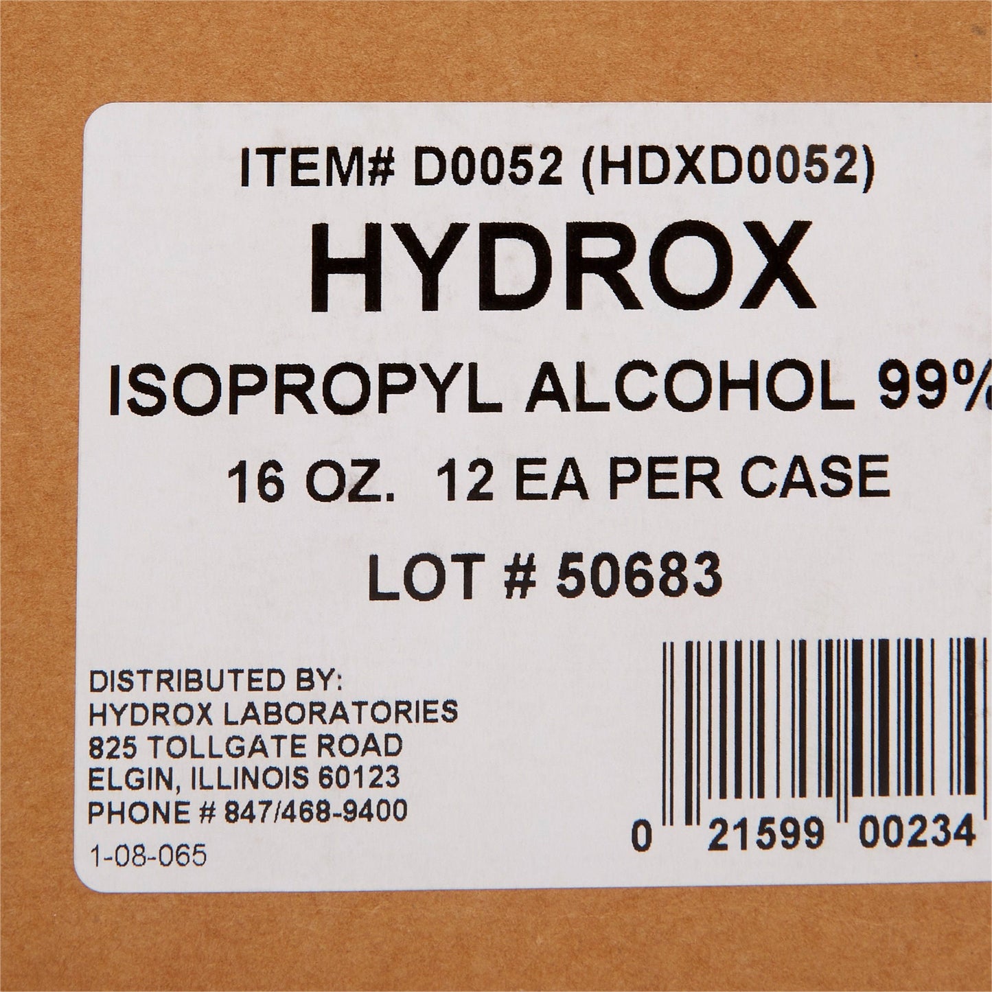 Hydrox 99% Isopropyl Alcohol for Technical Use, 16-ounce bottle