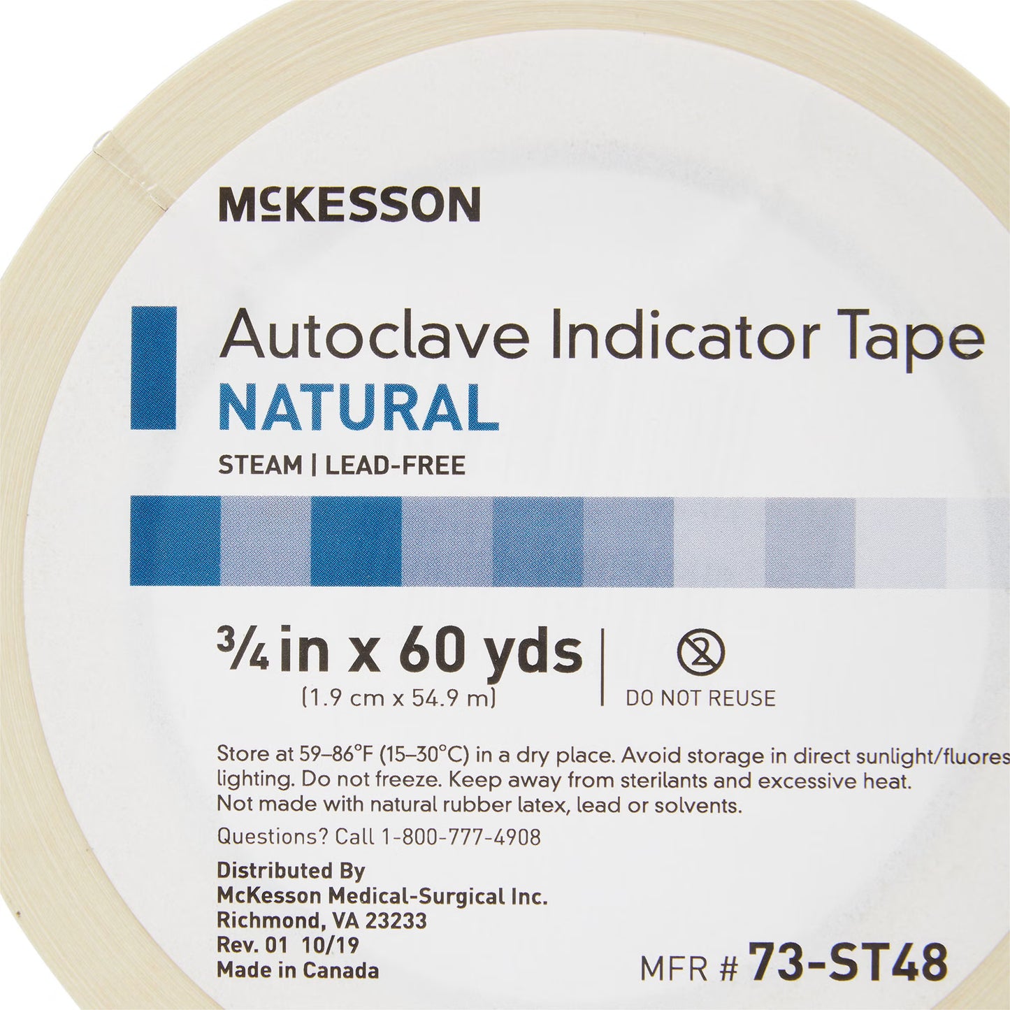 McKesson Steam Indicator Tape, 0.5 Inch x 60 Yard