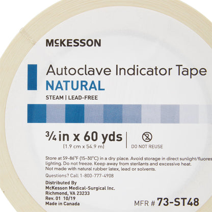 McKesson Steam Indicator Tape, 0.5 Inch x 60 Yard