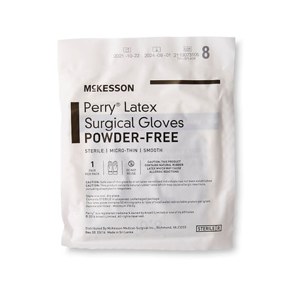 McKesson Perry® Latex Surgical Glove, Size 8, Brown