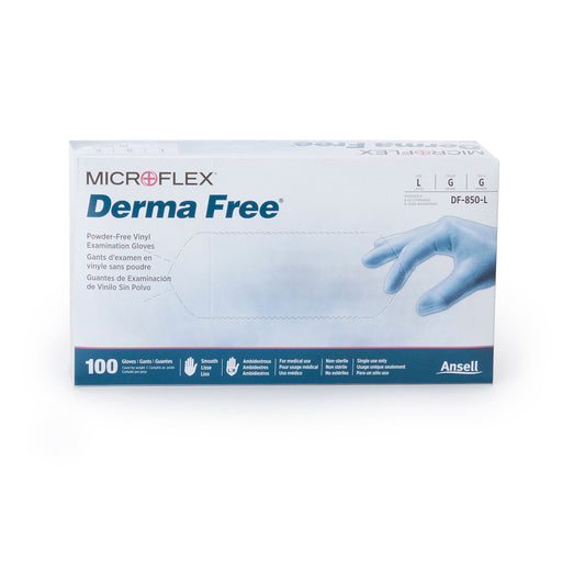 Derma Free™ Vinyl Exam Glove, Large, Clear