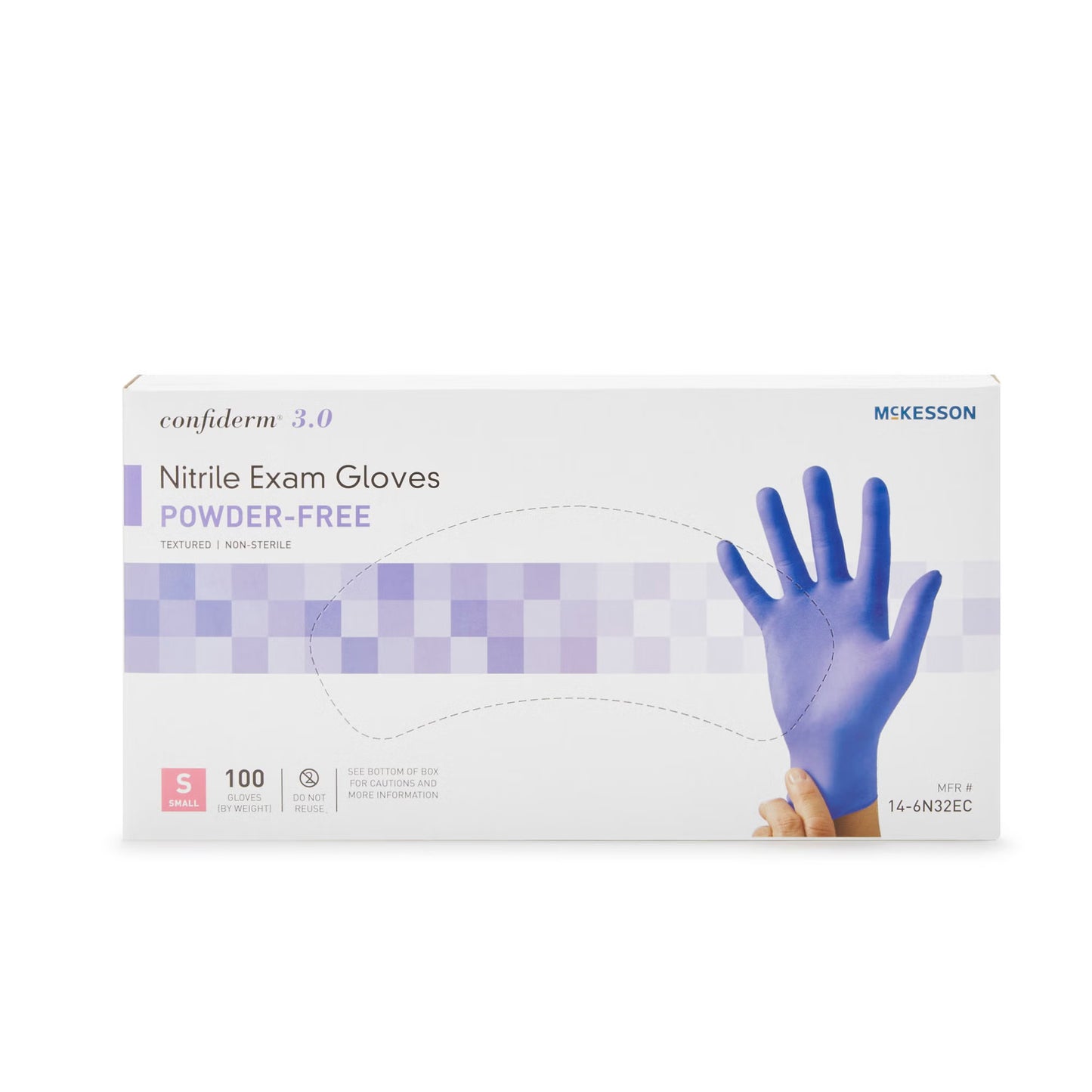 McKesson Confiderm® 3.0 Nitrile Exam Glove, Small, Blue