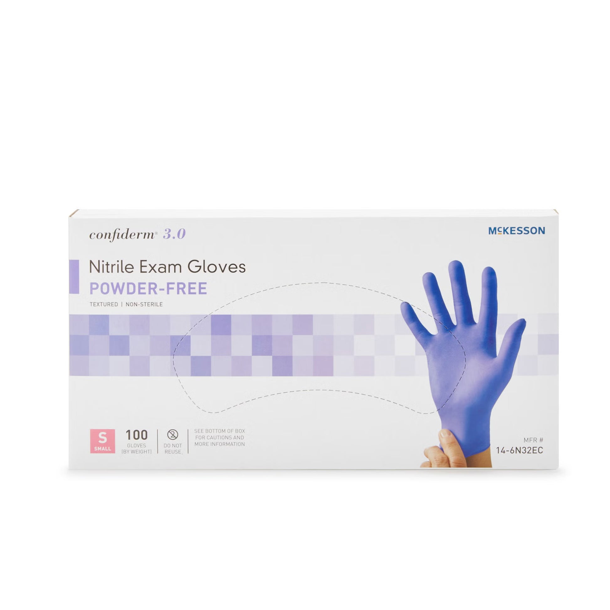 McKesson Confiderm® 3.0 Nitrile Exam Glove, Small, Blue