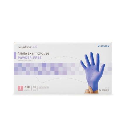 McKesson Confiderm® 3.0 Nitrile Exam Glove, Small, Blue
