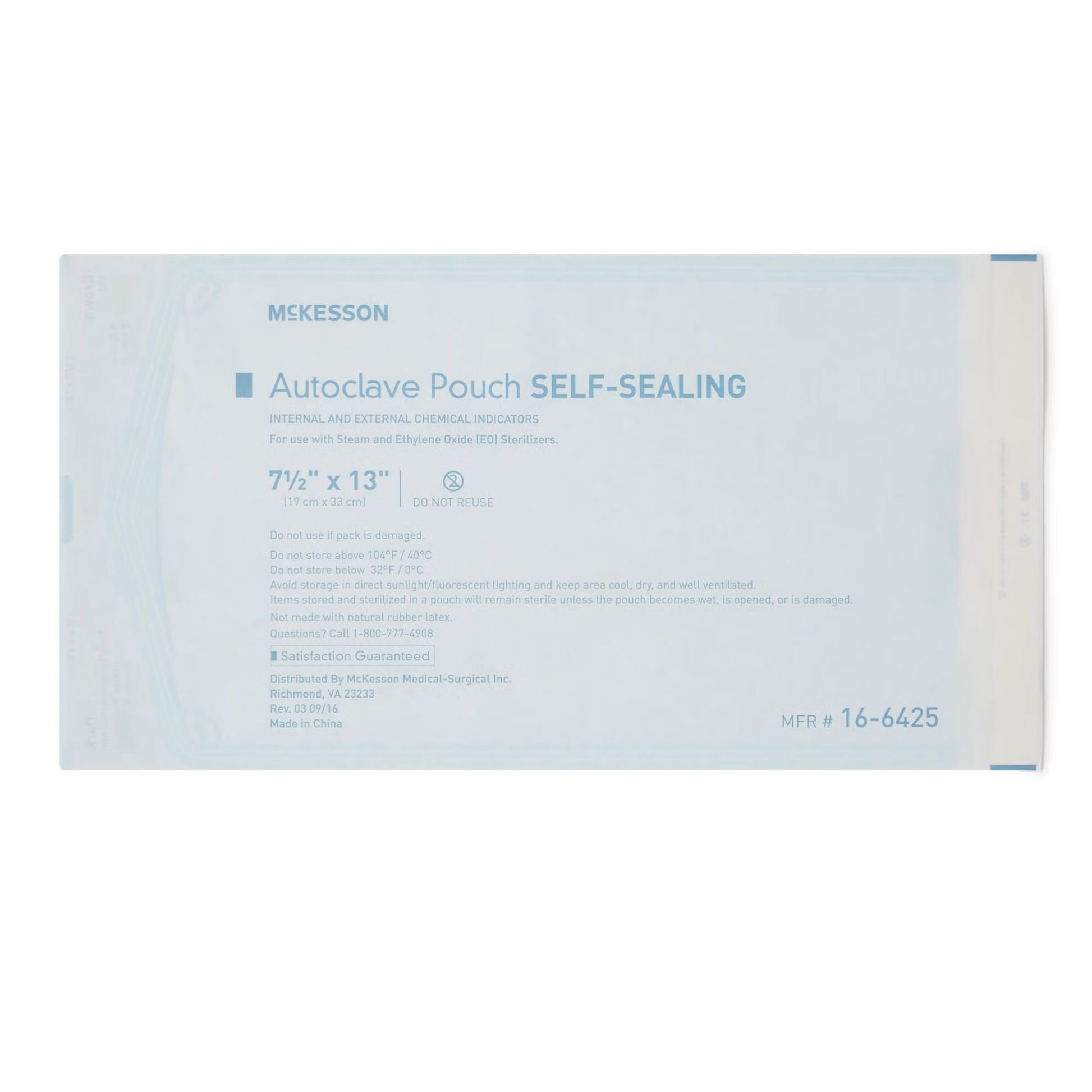 McKesson Sterilization Pouch, 7.5 x 13 Inch