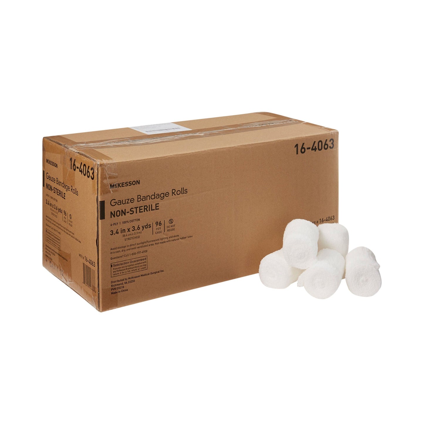 McKesson Fluff Bandage Roll, 3.4 Inch x 3.6 Yard, Six Ply
