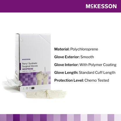 McKesson Perry® Polychloroprene Surgical Glove, Size 6, Cream