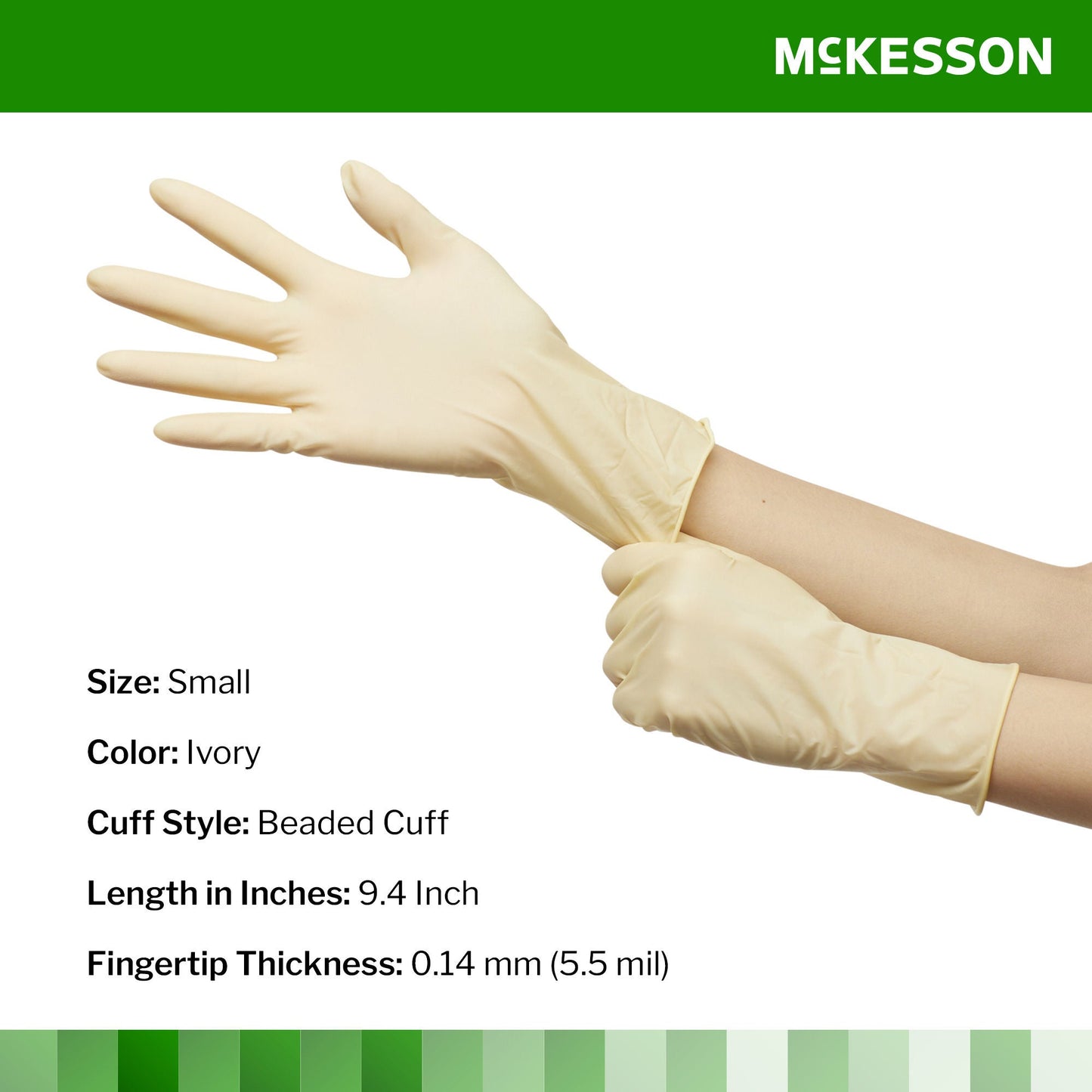 McKesson Confiderm® Latex Exam Glove, Small, Ivory