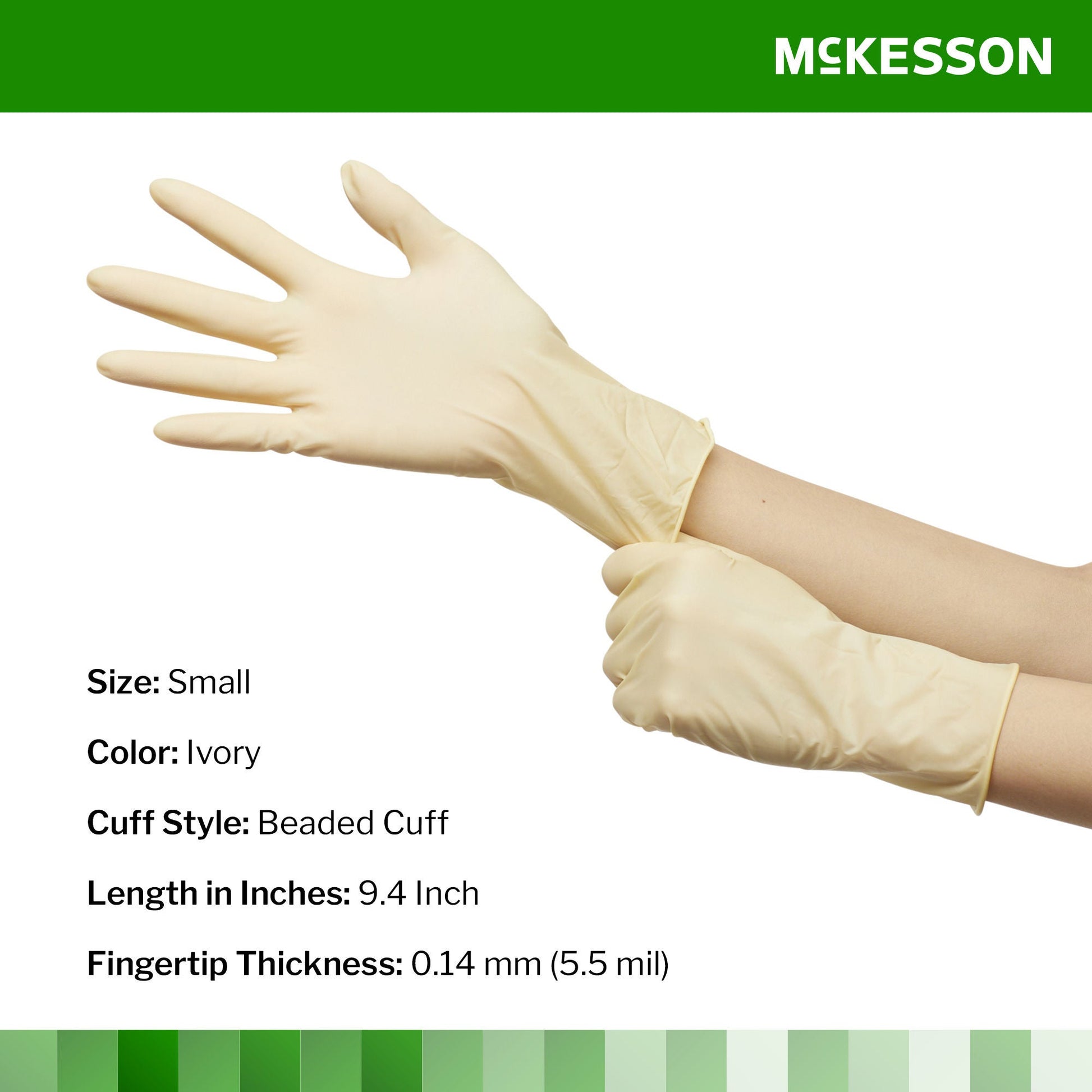 McKesson Confiderm® Latex Exam Glove, Small, Ivory