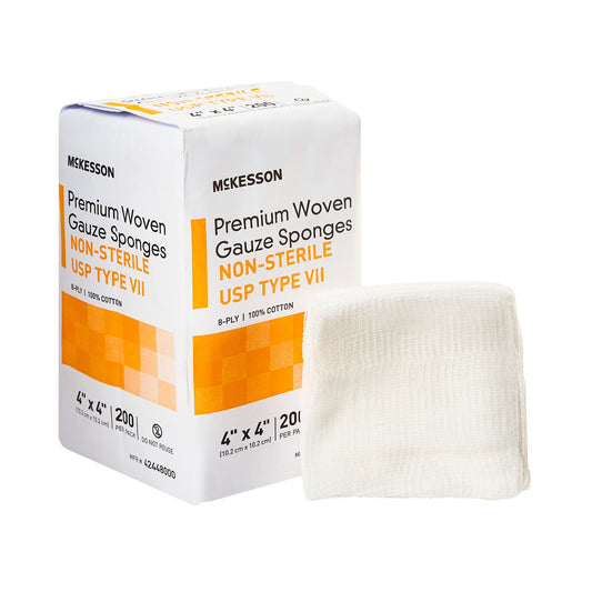 McKesson USP Type VII Gauze Sponge, 4 x 4 Inch, Eight-Ply