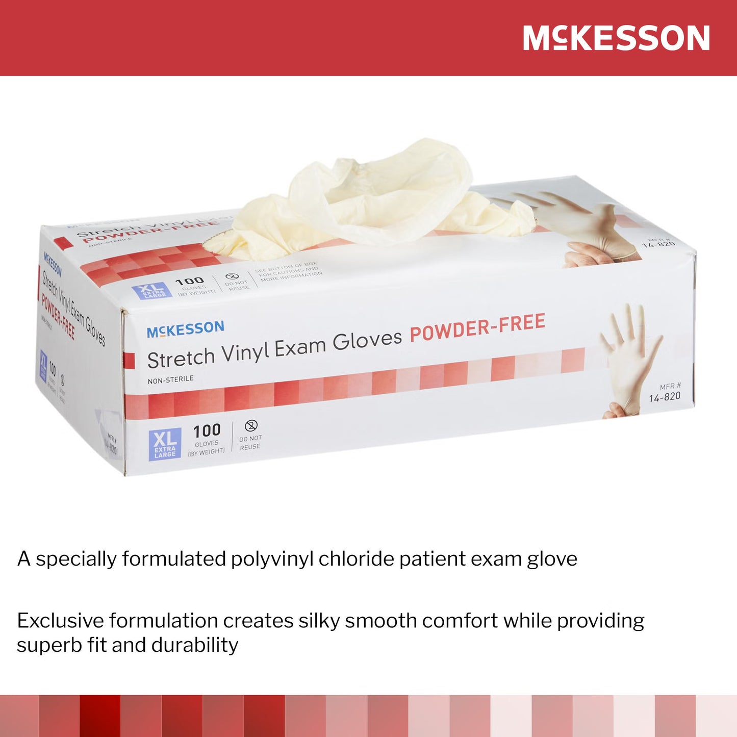McKesson Stretch Vinyl Exam Glove, Extra Large, Ivory