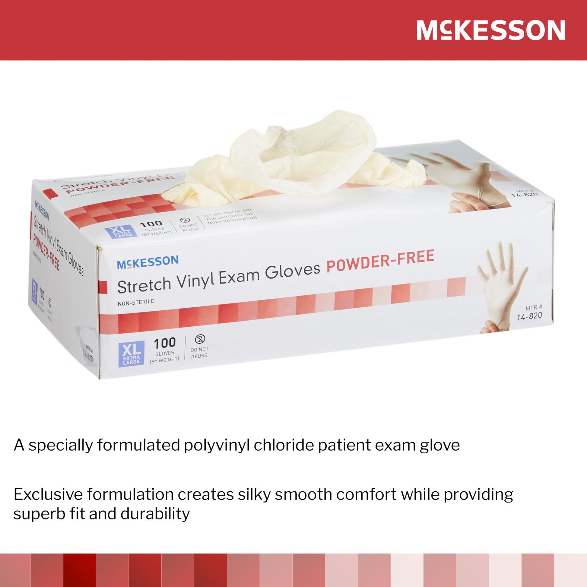 McKesson Stretch Vinyl Exam Glove, Extra Large, Ivory