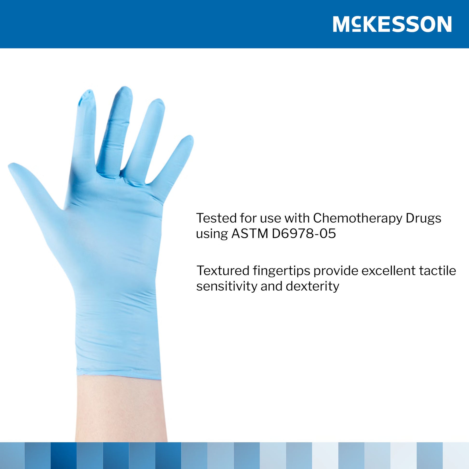 McKesson Confiderm® 4.5C Nitrile Exam Glove, Large, Blue