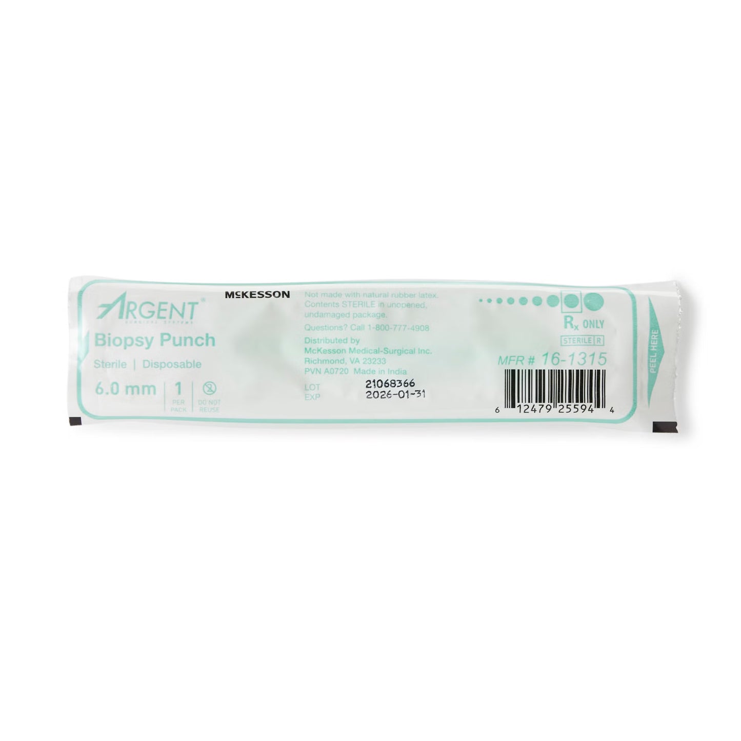 McKesson Argent™ Disposable Biopsy Punches, 6.0 mm