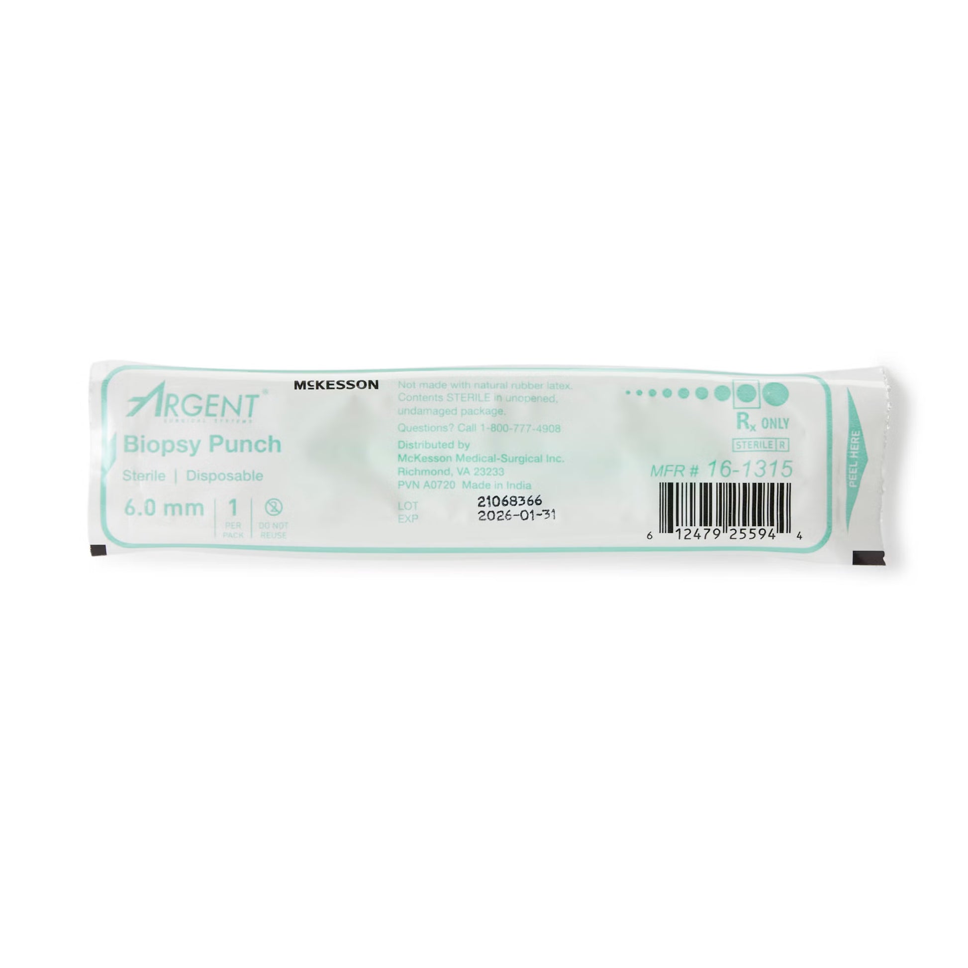 McKesson Argent™ Disposable Biopsy Punches, 6.0 mm